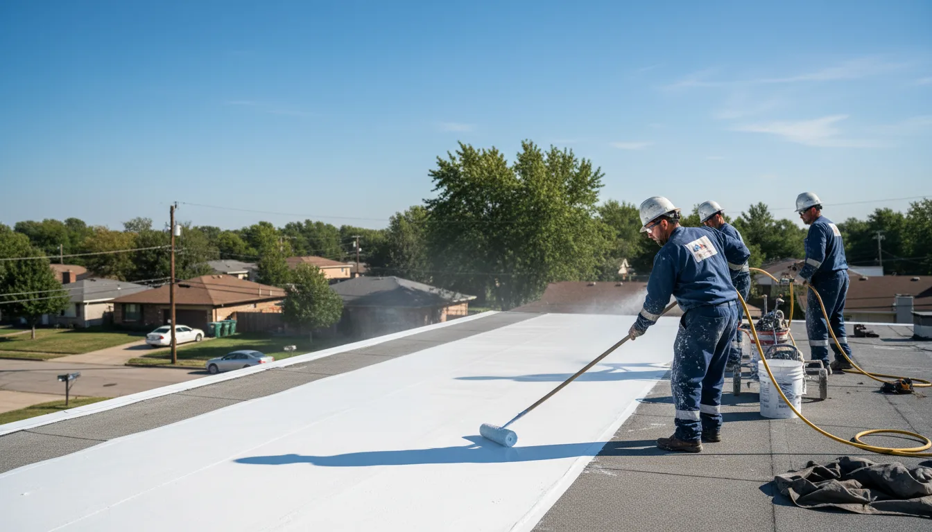 Commercial roof coating in Boley, OK near me